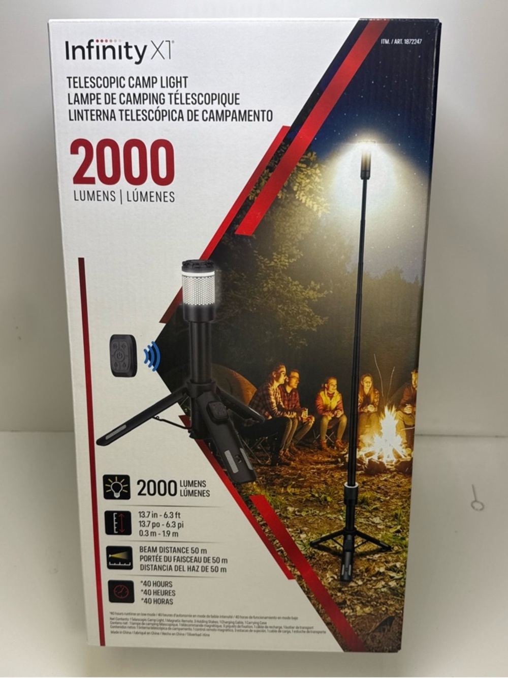 NFINITY Telescopic Camp Light - Black/Gray - 2000 Lumens